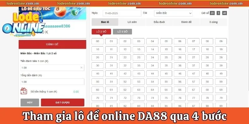 Quy trình tham gia lô đề online DA88 qua 4 bước